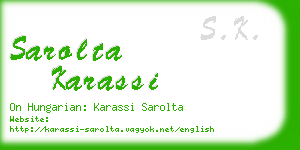 sarolta karassi business card